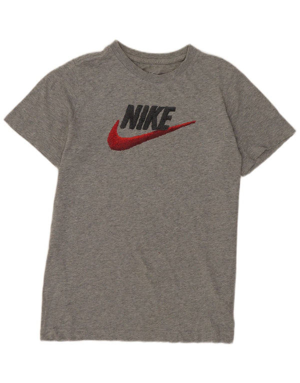 Nike Girls Graphic T-Shirt Top 12-13 Years Large Grey Cotton