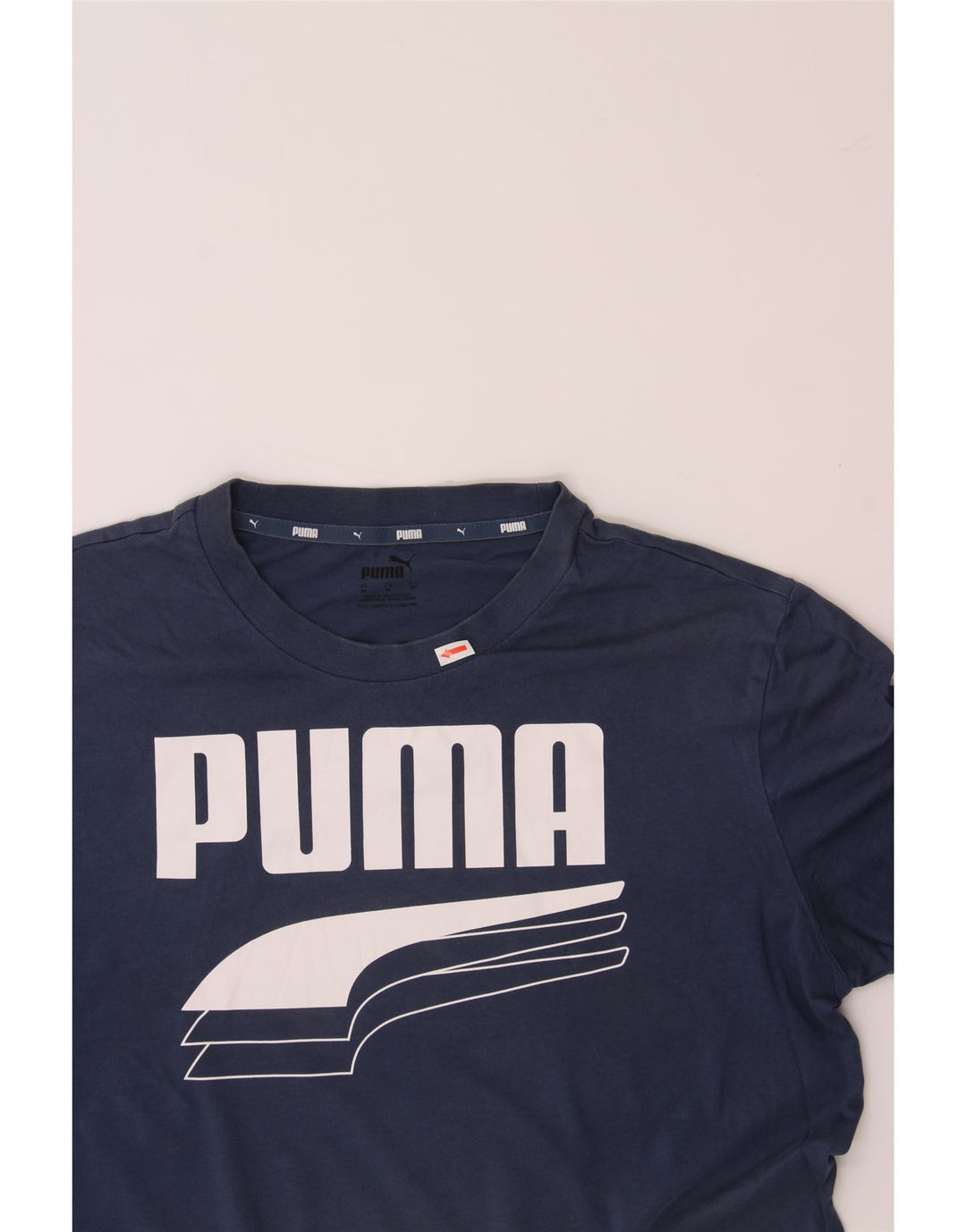PUMA Mens Graphic T-Shirt Top Medium Navy Blue Cotton Vintage Puma and Second-Hand Puma from Messina Hembry 