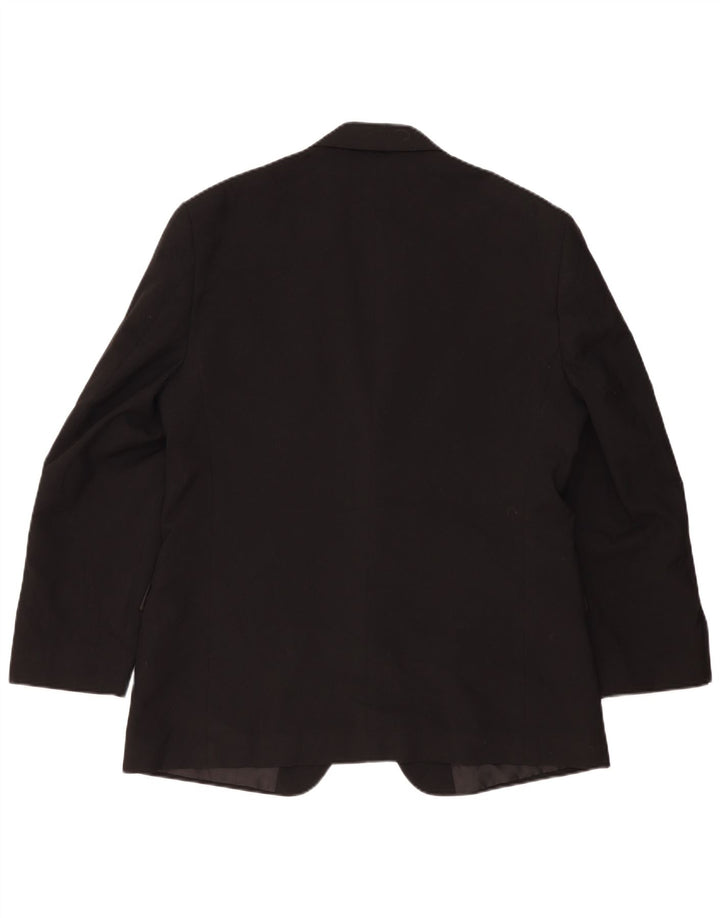 Marks & Spencer Mens 2 Button Blazer Jacket UK 42 Large Black Polyester