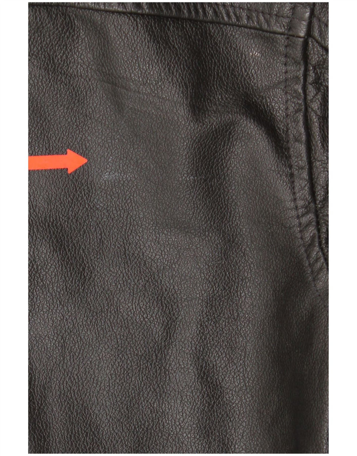 4 You Mens Leather Jacket UK 38 Medium Black Leather