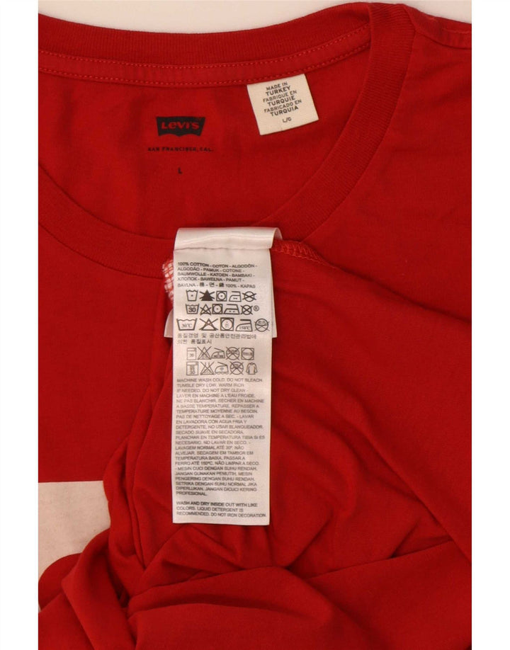 Levi's Mens Graphic T-Shirt Top Large Red Cotton
