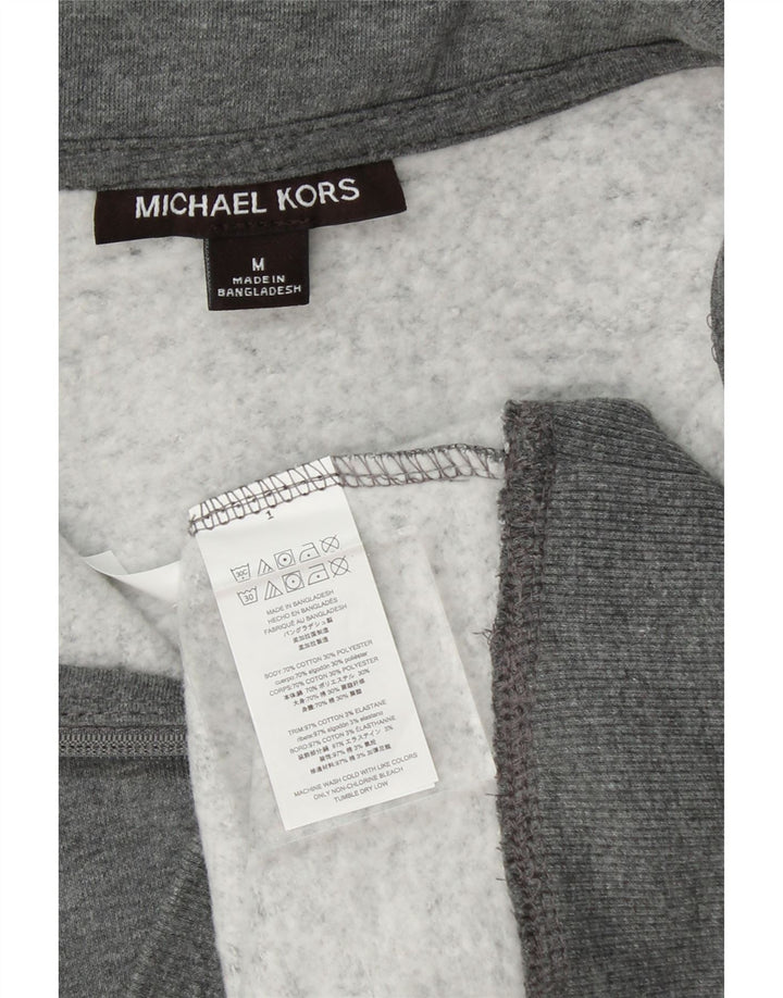 MICHAEL KORS Mens Graphic Zip Neck Sweatshirt Jumper Medium Grey Cotton Vintage Michael Kors and Second-Hand Michael Kors from Messina Hembry 