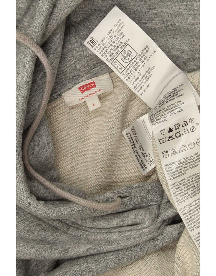 Levi's Mens Hoodie Jumper Large Grey Flecked Cotton