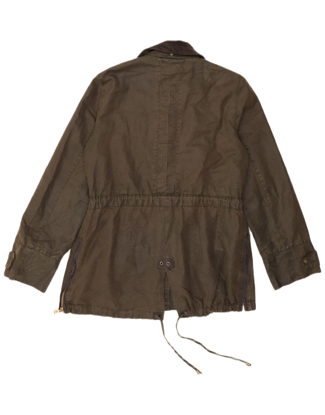 Zara Womens Trafaluc Utility Jacket UK 12 Medium Khaki Cotton