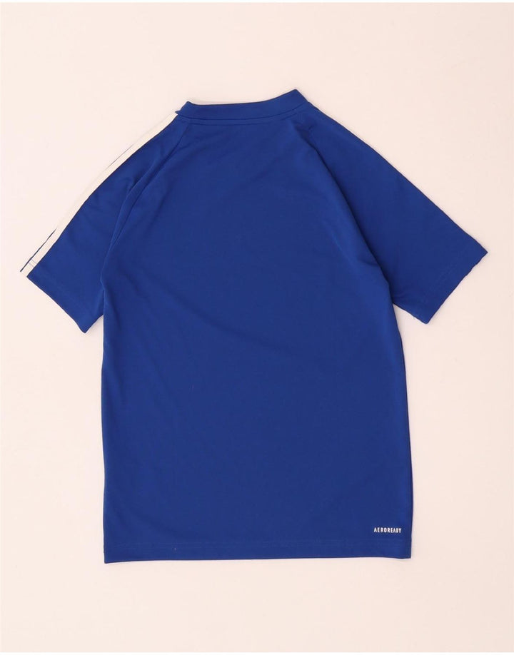 Adidas Boys Aeroready T-Shirt Top 11-12 Years Blue Polyester
