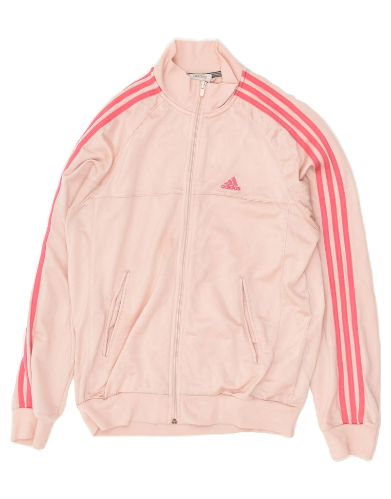 ADIDAS Girls Graphic Tracksuit Top Jacket 13-14 Years XL Pink Polyester | Vintage Adidas | Thrift | Second-Hand Adidas | Used Clothing | Messina Hembry 