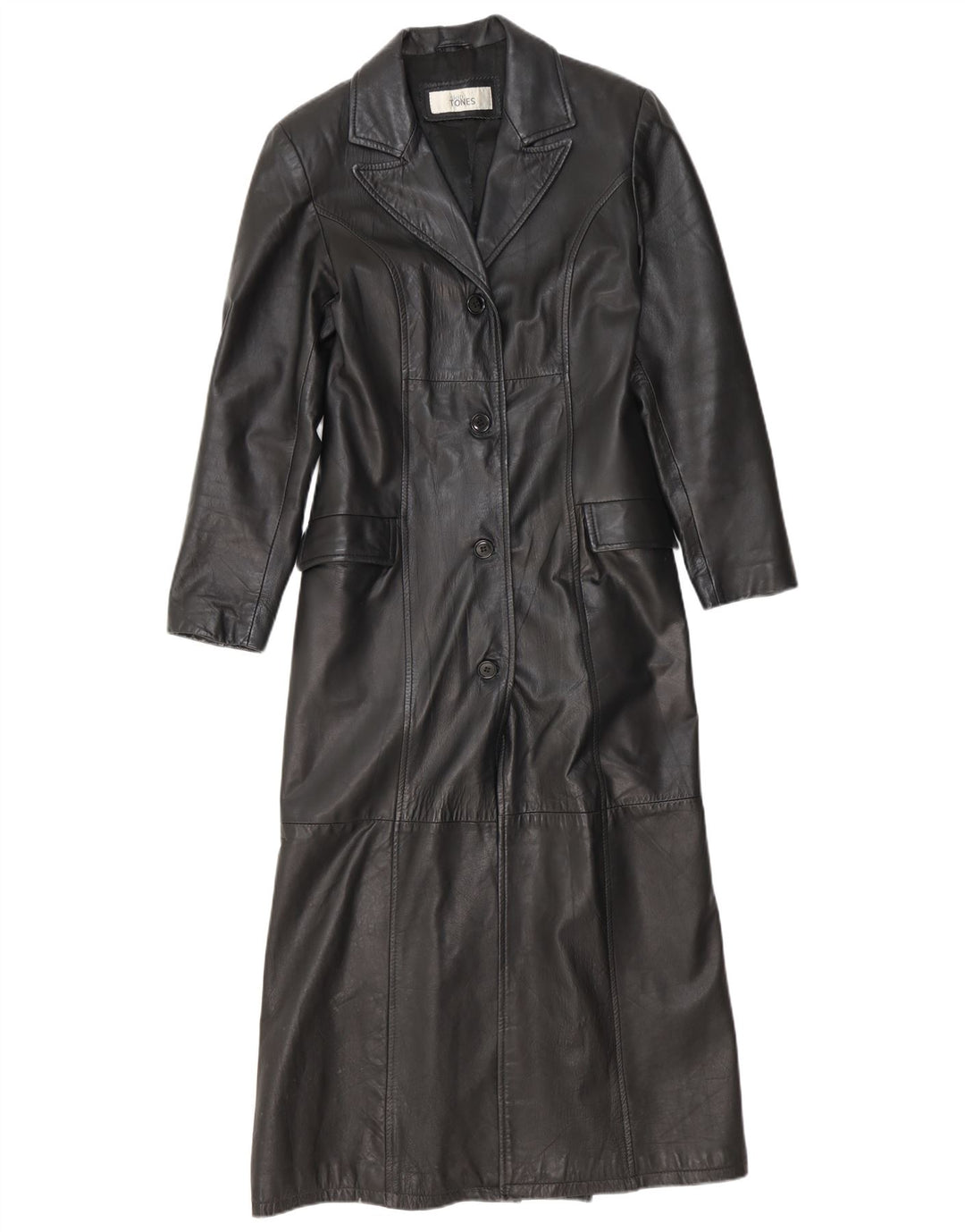 Vintage Womens Leather Coat UK 12 Medium Black