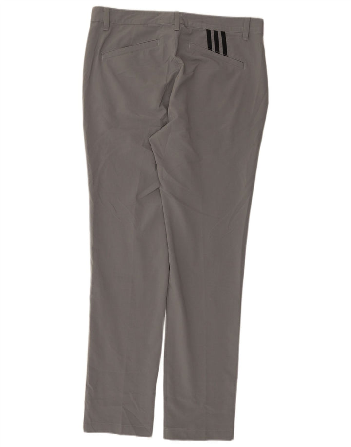 Adidas Mens Slim Chino Trousers W32 L32 Grey Polyester