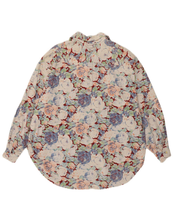 Vintage Womens Corduroy Shirt Blouse UK 20 2XL Multicoloured Floral