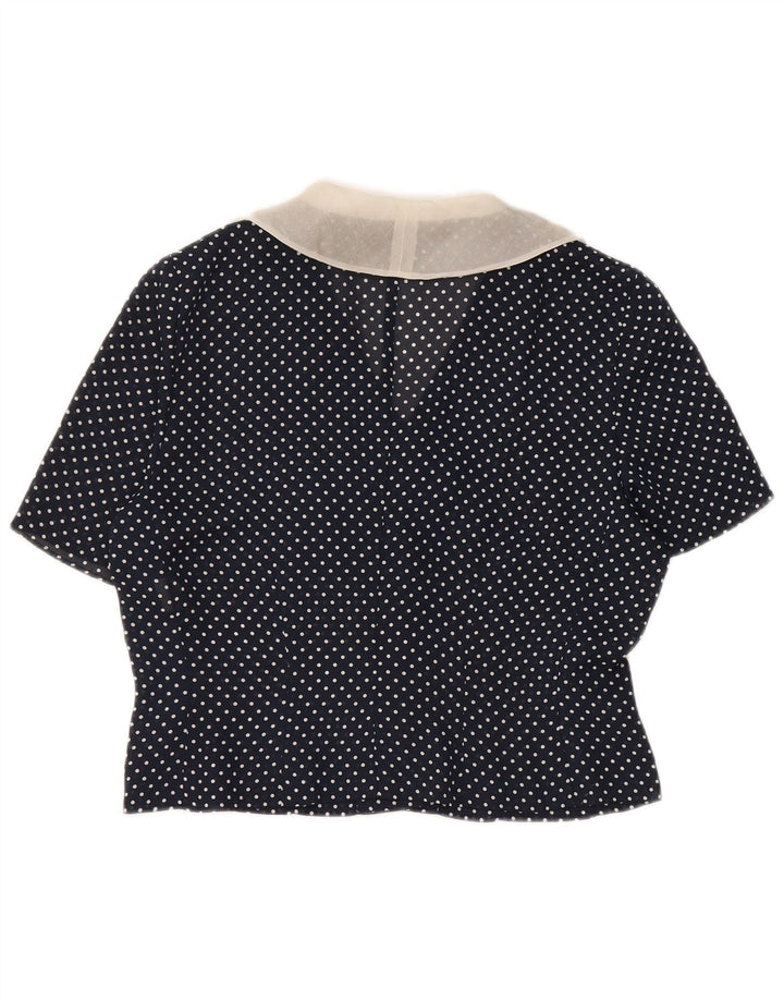 Vintage Womens 2 Piece Skirt Set IT 44 Medium W28 Navy Blue Spotted