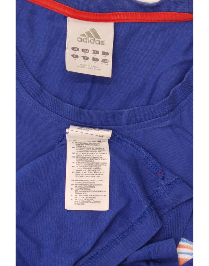 Adidas Mens Graphic T-Shirt Top Medium Blue Cotton
