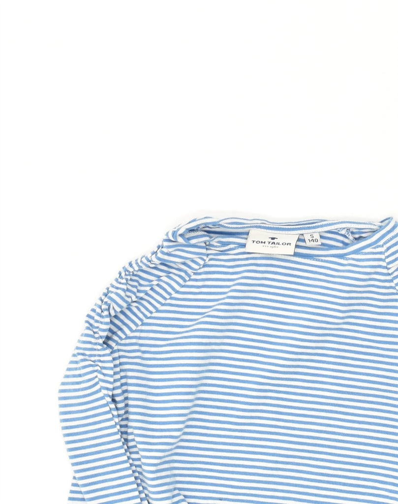 TOM TAILOR Girls Top Long Sleeve 9-10 Years Blue Striped Cotton | Vintage Tom Tailor | Thrift | Second-Hand Tom Tailor | Used Clothing | Messina Hembry 