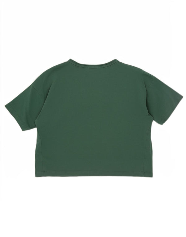 Puma Womens Loose Fit Crop Graphic T-Shirt Top UK 4 XS Green