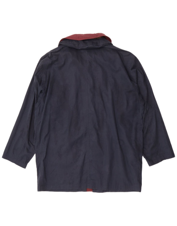 Brooksfield Mens Hooded Utility Jacket IT 50 Large Navy Blue Cotton