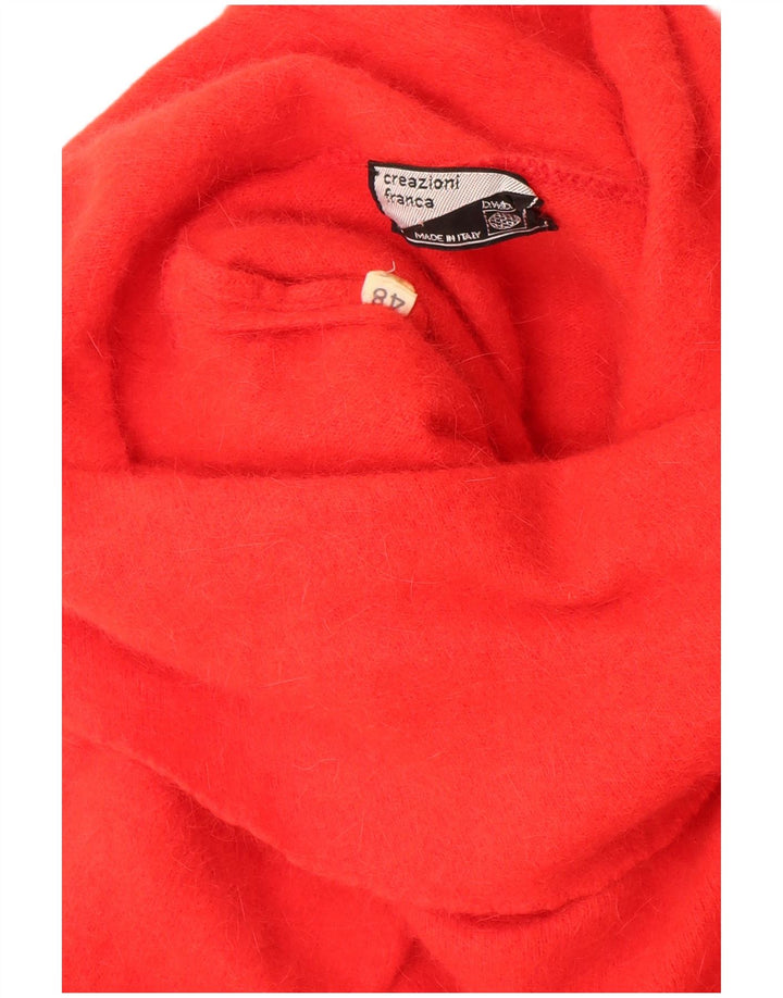 Vintage Womens Crop Roll Neck Jumper Sweater IT 48 XL Red