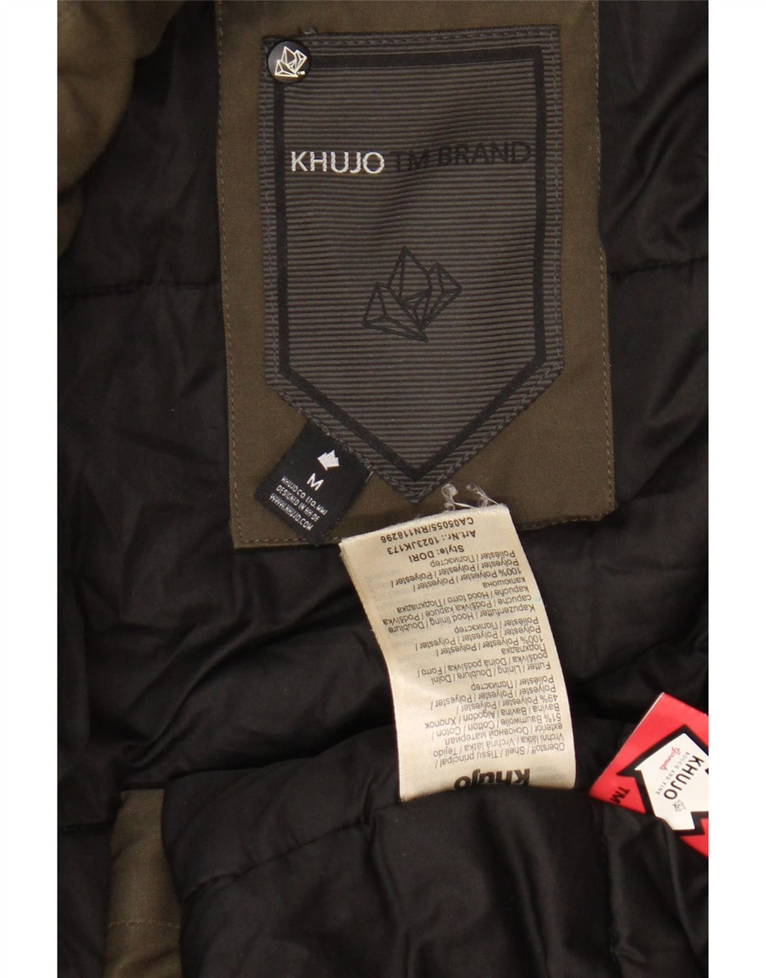 KHUJO Womens Hooded Windbreaker Jacket UK 14 Medium Khaki Cotton