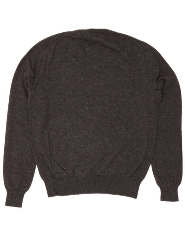 Polo Ralph Lauren Mens V-Neck Jumper Sweater Medium Grey Wool