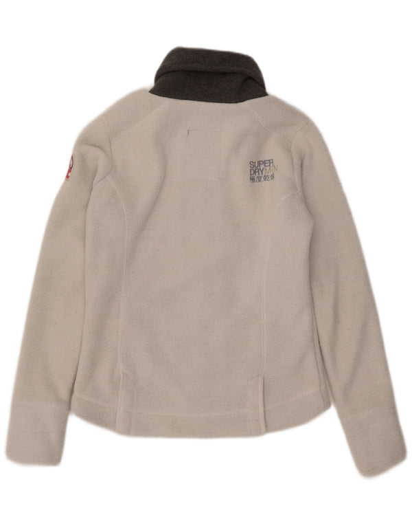 Superdry Womens Fleece Jacket UK 14 Large White Polyester