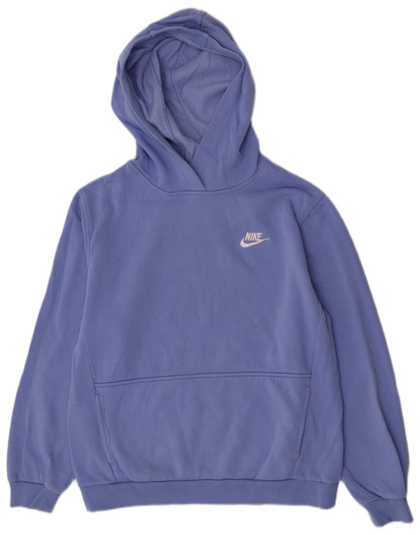 Nike Girls Regular Fit Hoodie Jumper 13-14 Years XL Blue Cotton