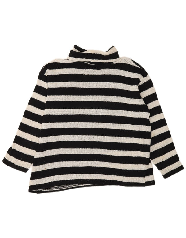 Zara Womens Oversized Roll Neck Jumper Sweater UK 10 Small Black Striped