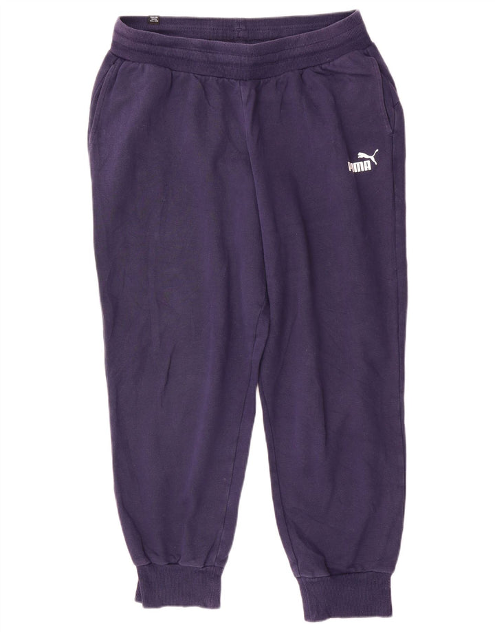 Puma Mens Tracksuit Trousers Joggers Medium Navy Blue Cotton