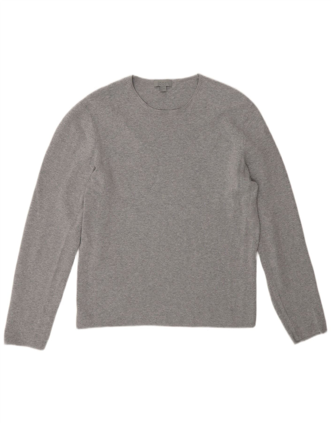 Cos Womens Top Long Sleeve UK 14 Medium Grey Cotton