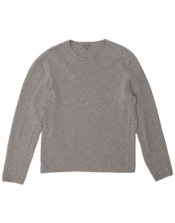 Cos Womens Top Long Sleeve UK 14 Medium Grey Cotton