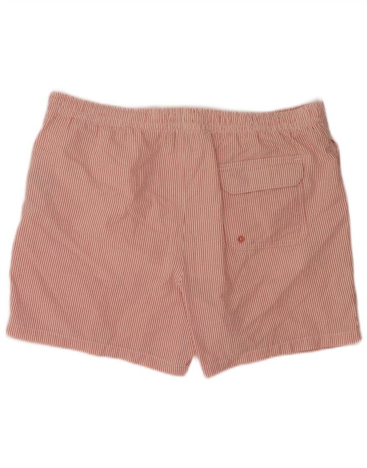 MARKS & SPENCER Mens Swimming Shorts XL Red Pinstripe Cotton