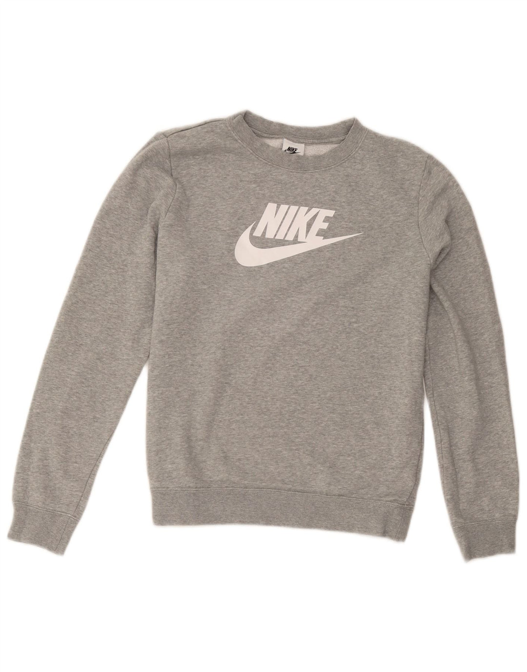 Nike Womens Graphic Oversized Sweatshirt Jumper UK 10 Small Grey Cotton