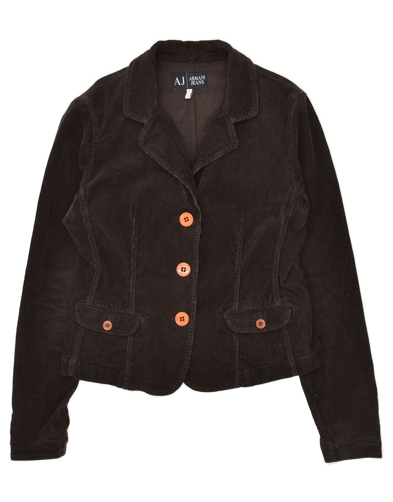 ARMANI Womens 3 Button Corduroy Blazer Jacket UK 16 Large Brown Cotton | Vintage Armani | Thrift | Second-Hand Armani | Used Clothing | Messina Hembry 