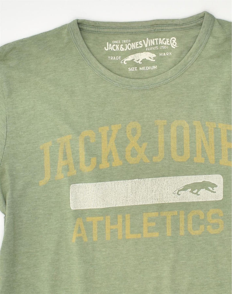 JACK & JONES Mens Graphic T-Shirt Top Medium Green Cotton | Vintage Jack & Jones | Thrift | Second-Hand Jack & Jones | Used Clothing | Messina Hembry 