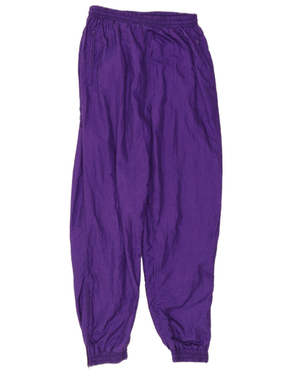 Vintage Womens Tracksuit Trousers Joggers UK 16 Large Purple Polyamide