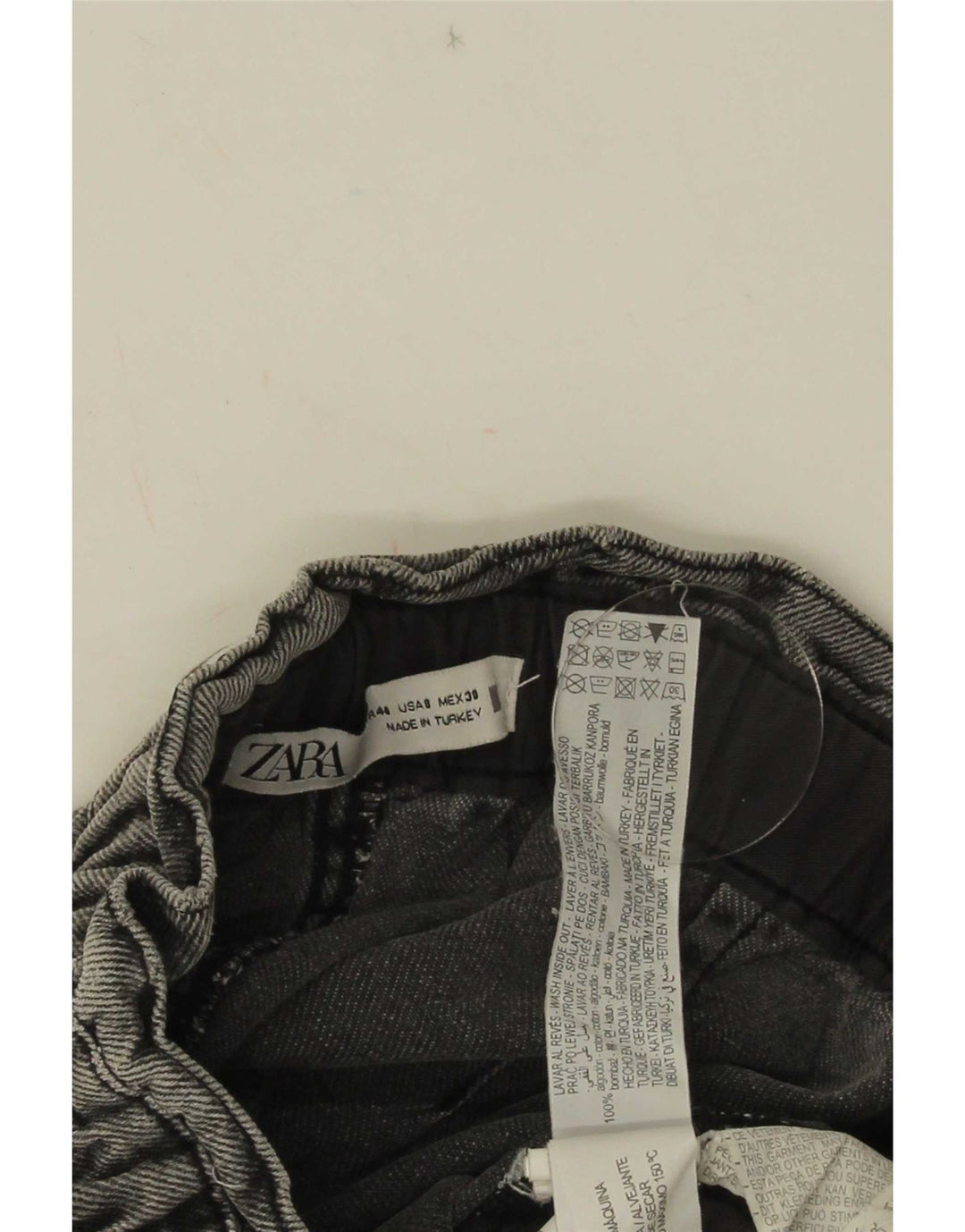 Zara Womens Crop Cargo Loose Jeans EU 40 Medium W32 L25 Grey Cotton