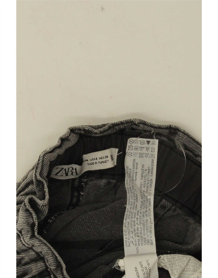 Zara Womens Crop Cargo Loose Jeans EU 40 Medium W32 L25 Grey Cotton