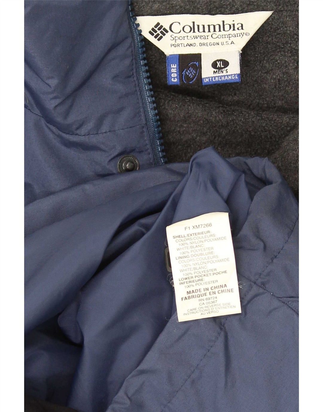 Columbia Mens Interchange Windbreaker Jacket UK 42 XL Blue Colourblock