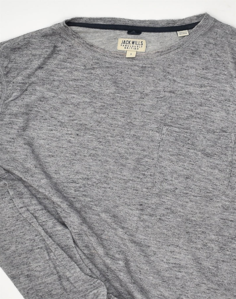 JACK WILLS Mens Top Long Sleeve Small Grey Flecked Cotton | Vintage Jack Wills | Thrift | Second-Hand Jack Wills | Used Clothing | Messina Hembry 