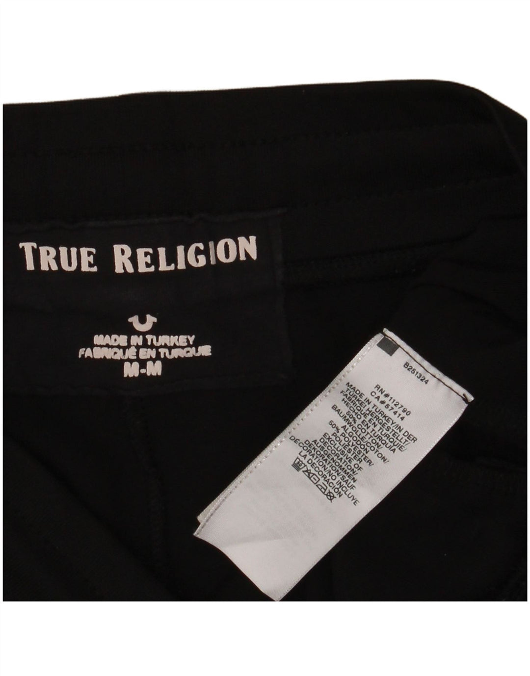 TRUE RELIGION Womens Tracksuit Trousers Joggers UK 14 Medium  Black