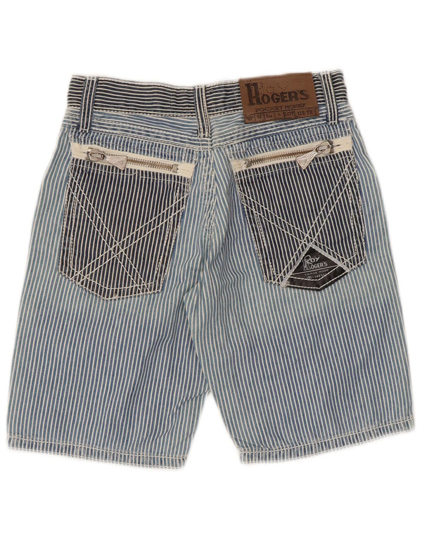 Roy Rogers Womens Denim Shorts US 12 Large W30 Blue Striped Cotton