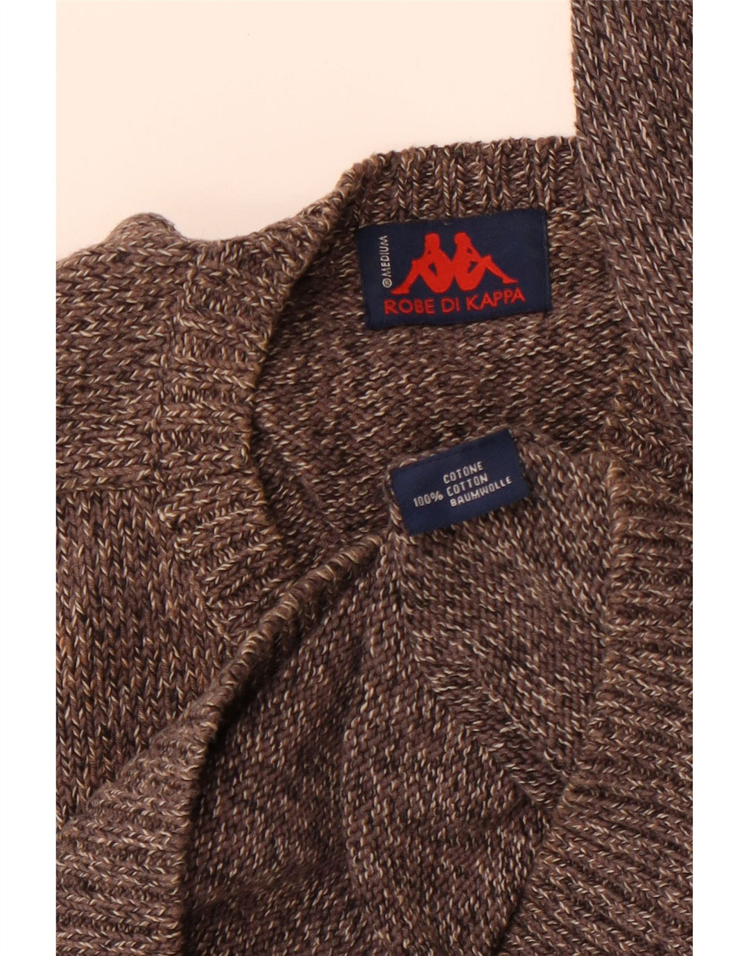 KAPPA Mens V-Neck Jumper Sweater Medium Grey Cotton