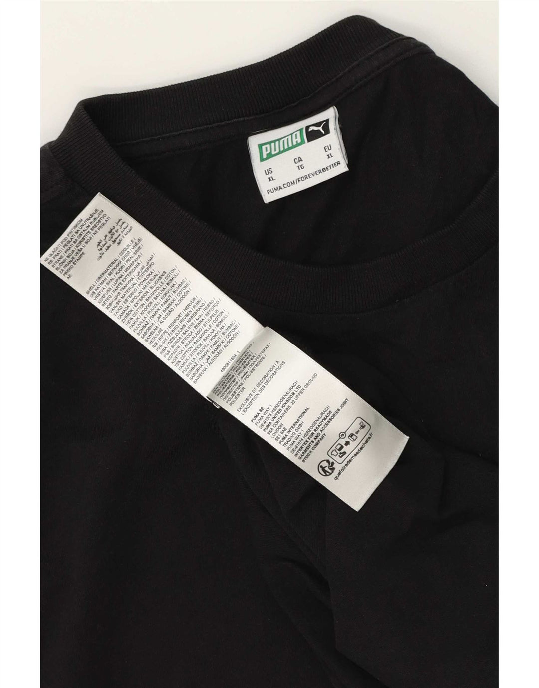 Puma Mens Graphic T-Shirt Top XL Black Cotton