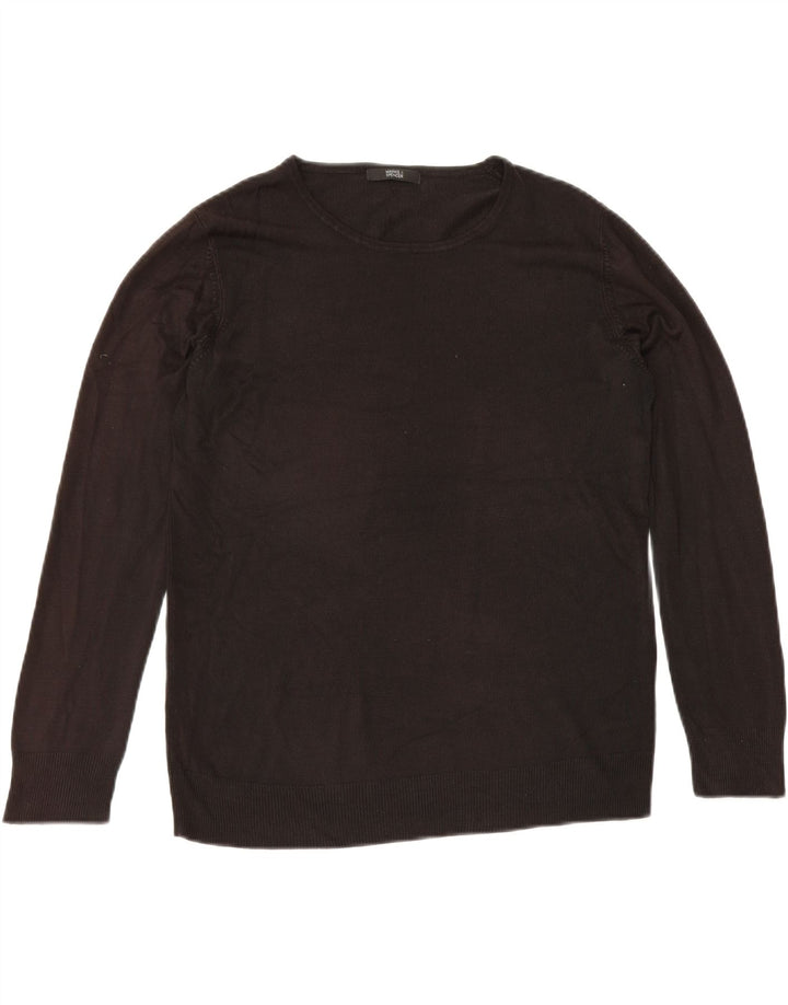 Marks & Spencer Womens Crew Neck Jumper Sweater UK 12 Medium Black Acrylic