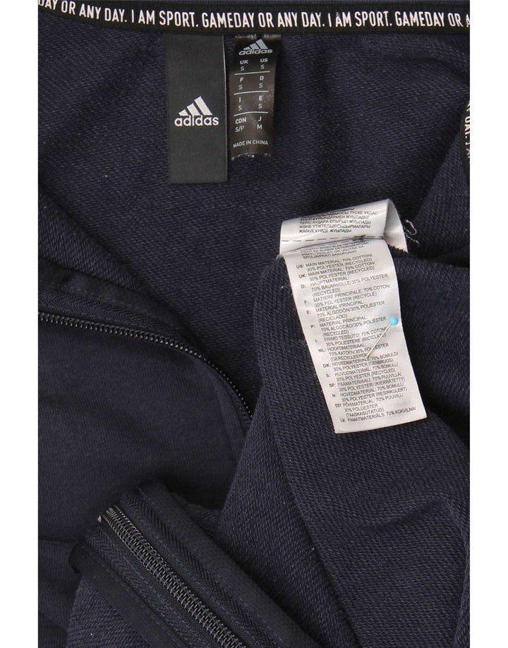 Adidas Mens Tracksuit Top Jacket Small Navy Blue Colourblock Cotton