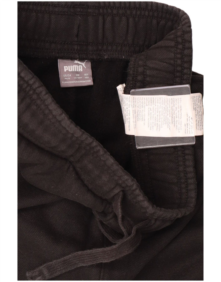 Puma Boys Graphic Tracksuit Trousers Joggers 11-12 Years Black Cotton