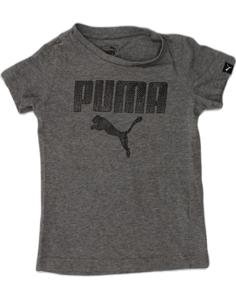 PUMA Boys Graphic T-Shirt Top 5-6 Years Grey Cotton | Vintage Puma | Thrift | Second-Hand Puma | Used Clothing | Messina Hembry 