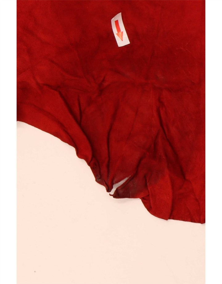 Conbipel Womens Suede Shirt IT 44 Medium Red Leather