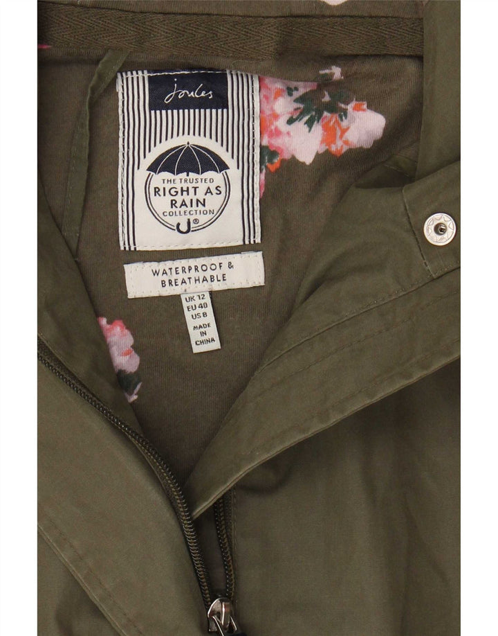 Joules Womens Hooded Raincoat UK 12 Medium Khaki