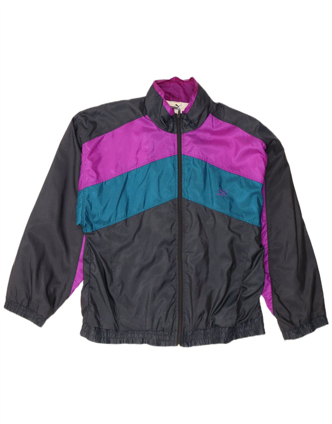 Puma Mens Tracksuit Top Jacket Large Black Colourblock Polyamide