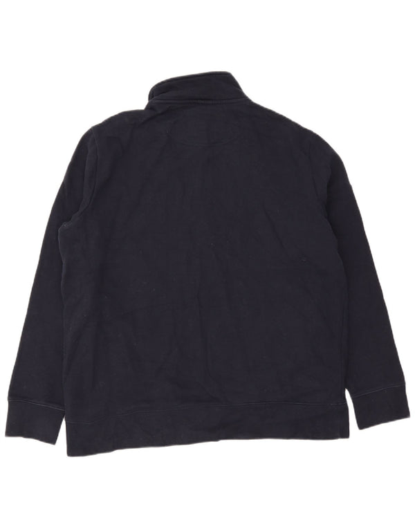 Marks & Spencer Mens Zip Neck Sweatshirt Jumper XL Navy Blue Cotton
