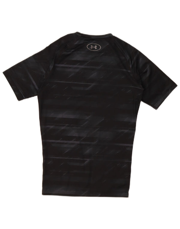 Under Armour Mens Heat Gear T-Shirt Top Medium Grey Pinstripe