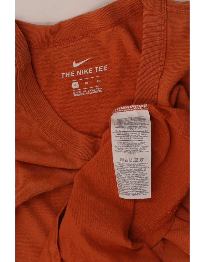 Nike Mens T-Shirt Top XL Orange Cotton